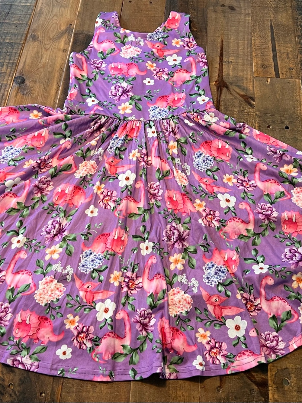 Love & Sprinkles size 7 girls dinosaur cross bank tank dress new